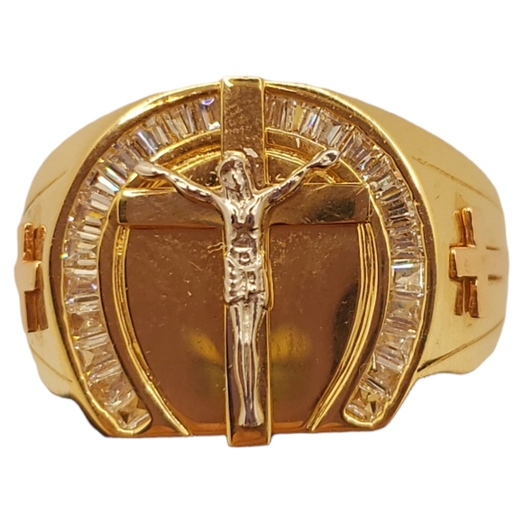 Mens jewelry gold 14kt solid rings size 11.5 - Picture 8 of 9